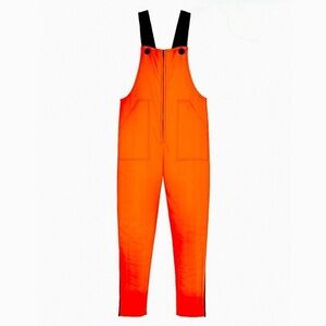 Insulated Orange Utility Overalls Women’s Bib Streetwear Grunge Techcore Sz Sm